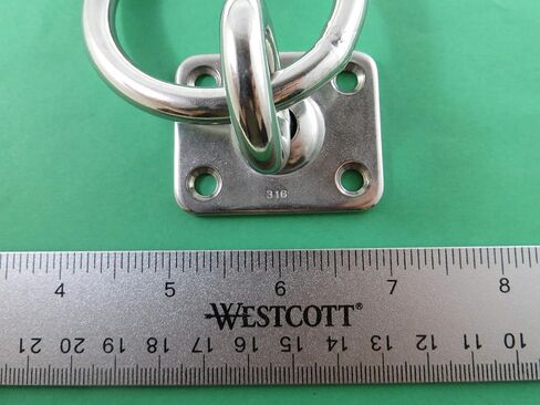 US Stainless Stainless Steel 316 Square Pad Swivel Eye with Ring 5/16" 8mm Marine Grade in Saudi Arabia