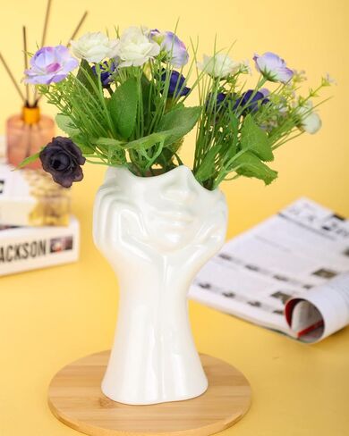 Female Body Vase, Tall Flower Vases for Decorative, Butt Vase for Planter, White Ceramic Vases for Home Decor (10.24In) in Saudi Arabia