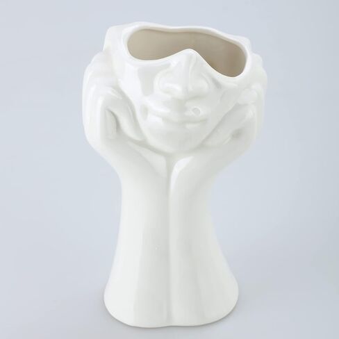 Female Body Vase, Tall Flower Vases for Decorative, Butt Vase for Planter, White Ceramic Vases for Home Decor (10.24In) in Saudi Arabia