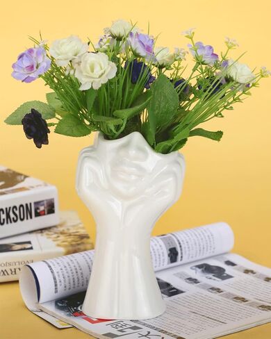 Female Body Vase, Tall Flower Vases for Decorative, Butt Vase for Planter, White Ceramic Vases for Home Decor (10.24In) in Saudi Arabia