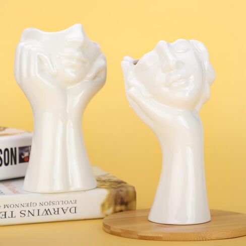 Female Body Vase, Tall Flower Vases for Decorative, Butt Vase for Planter, White Ceramic Vases for Home Decor (10.24In) in Saudi Arabia