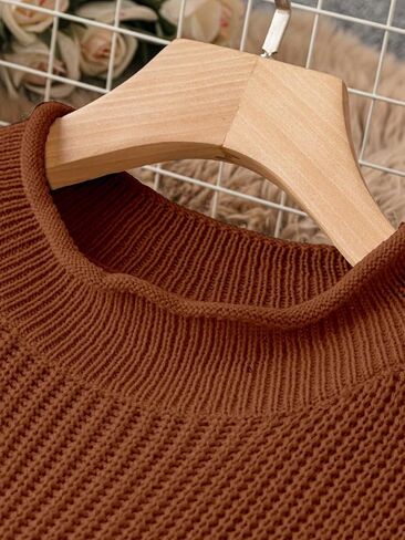 WDIRARA Women's Plus Size Mock Neck Short Sleeve Ribbed Knit Top Sweater Pullovers in Kuwait