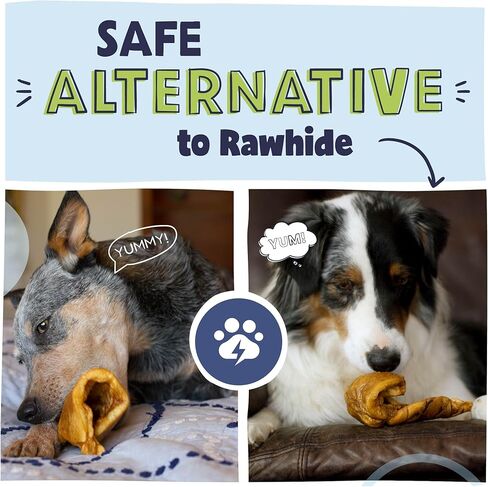 Pawstruck Natural Monster Pig Ears for Dogs - Premium Slow Roasted Puffed Pork Chew Treats for Large & Medium Breeds - Single Ingredient 100% Digestible Rawhide Free - 4 Count - Packaging May Vary in Kuwait