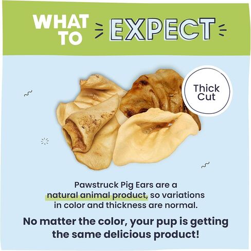 Pawstruck Natural Monster Pig Ears for Dogs - Premium Slow Roasted Puffed Pork Chew Treats for Large & Medium Breeds - Single Ingredient 100% Digestible Rawhide Free - 4 Count - Packaging May Vary in Kuwait