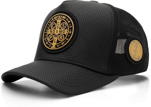 ساكوديدو | قبعة سائق الشاحنة Saint Benedict - قبعات Snapback، قابلة للتعديل، للجنسين، رائعة للصيد in Kuwait