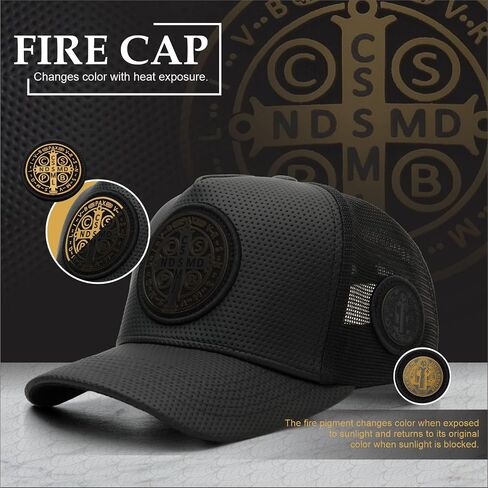 ساكوديدو | قبعة سائق الشاحنة Saint Benedict - قبعات Snapback، قابلة للتعديل، للجنسين، رائعة للصيد in Kuwait