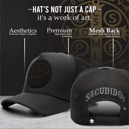 ساكوديدو | قبعة سائق الشاحنة Saint Benedict - قبعات Snapback، قابلة للتعديل، للجنسين، رائعة للصيد in Kuwait