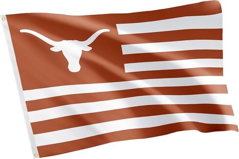 لافتات علم جامعة تكساس الصحراوية ذات القرون الطويلة UT Austin علم 100% بوليستر للاستخدام الداخلي والخارجي 3 × 5 أقدام (الأمة) in Saudi Arabia