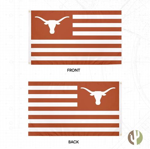 لافتات علم جامعة تكساس الصحراوية ذات القرون الطويلة UT Austin علم 100% بوليستر للاستخدام الداخلي والخارجي 3 × 5 أقدام (الأمة) in Saudi Arabia