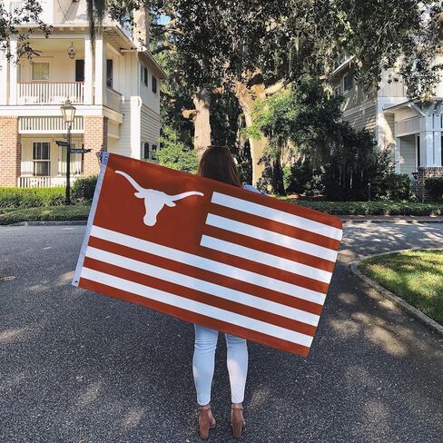 لافتات علم جامعة تكساس الصحراوية ذات القرون الطويلة UT Austin علم 100% بوليستر للاستخدام الداخلي والخارجي 3 × 5 أقدام (الأمة) in Saudi Arabia