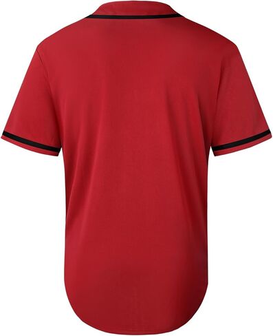 Holnkme Blank Plain Baseball Jersey for Men Women, Baseball Shirt Hipster Hip Hop, Short Sleeve Button Down Sports Uniforms in Kuwait