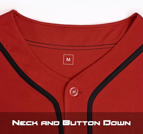 Holnkme Blank Plain Baseball Jersey for Men Women, Baseball Shirt Hipster Hip Hop, Short Sleeve Button Down Sports Uniforms in Kuwait