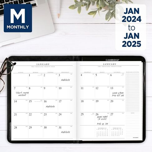 2024-2025 AT-A-GLANCE® Executive 13-Month Monthly Padfolio, 9" x 11", Black, January 2024 To January 2025, 7029005 in Saudi Arabia