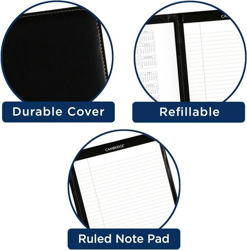 2024-2025 AT-A-GLANCE® Executive 13-Month Monthly Padfolio, 9" x 11", Black, January 2024 To January 2025, 7029005 in Saudi Arabia