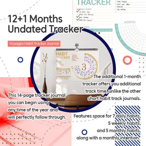 Habit Tracker Journal 2021 Goal Planner - Track Progress and Reach Goals with Spiral Binding, Weekly Monthly Kraft Large Calendar & Notepad - 12+1 Month Undated, 8.5 x 11.8 inch in Saudi Arabia