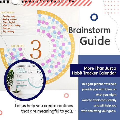 Habit Tracker Journal 2021 Goal Planner - Track Progress and Reach Goals with Spiral Binding, Weekly Monthly Kraft Large Calendar & Notepad - 12+1 Month Undated, 8.5 x 11.8 inch in Saudi Arabia