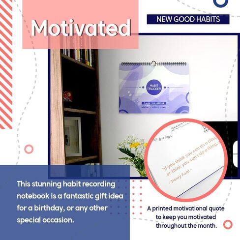 Habit Tracker Journal 2021 Goal Planner - Track Progress and Reach Goals with Spiral Binding, Weekly Monthly Kraft Large Calendar & Notepad - 12+1 Month Undated, 8.5 x 11.8 inch in Saudi Arabia