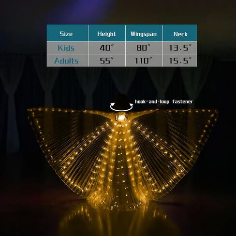 ZFBIRD LED Wings Halloween Butterfly Wings Light up Angel Wings LED Moth Cape with Telescopic Sticks for Kids and Adults in Kuwait