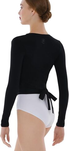 بلوزة نسائية من Wear Moi Serenade مصنوعة من القطن والإيلاستان، باللون الأسود in Kuwait