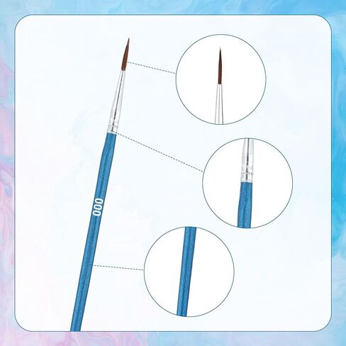 30pcs Tiny Detail Paint Brushes, Fine Paint Brush with 3 Sizes #0#00#000 Small Liner Tip Paint Brush for Crafts Watercolor Acrylics Oil Face Art Miniature Painting(White, Red, Blue) in Saudi Arabia