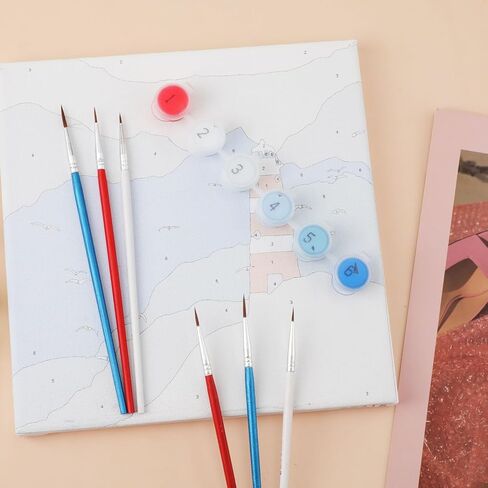 30pcs Tiny Detail Paint Brushes, Fine Paint Brush with 3 Sizes #0#00#000 Small Liner Tip Paint Brush for Crafts Watercolor Acrylics Oil Face Art Miniature Painting(White, Red, Blue) in Saudi Arabia