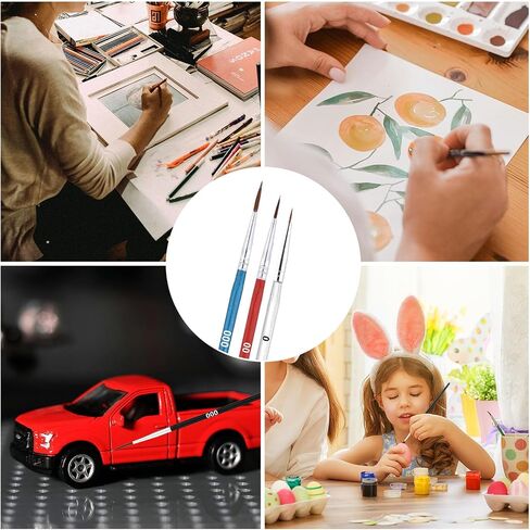 30pcs Tiny Detail Paint Brushes, Fine Paint Brush with 3 Sizes #0#00#000 Small Liner Tip Paint Brush for Crafts Watercolor Acrylics Oil Face Art Miniature Painting(White, Red, Blue) in Saudi Arabia