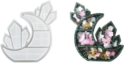 قالب راتينج لرف كريستال القمر، قالب سيليكون لرف عرض الرف الكريستالي، قالب راتنج لرف تخزين الهلال لعرض الكريستال، منظم، ديكور المنزل in Kuwait