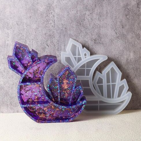 قالب راتينج لرف كريستال القمر، قالب سيليكون لرف عرض الرف الكريستالي، قالب راتنج لرف تخزين الهلال لعرض الكريستال، منظم، ديكور المنزل in Kuwait