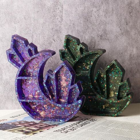 قالب راتينج لرف كريستال القمر، قالب سيليكون لرف عرض الرف الكريستالي، قالب راتنج لرف تخزين الهلال لعرض الكريستال، منظم، ديكور المنزل in Kuwait