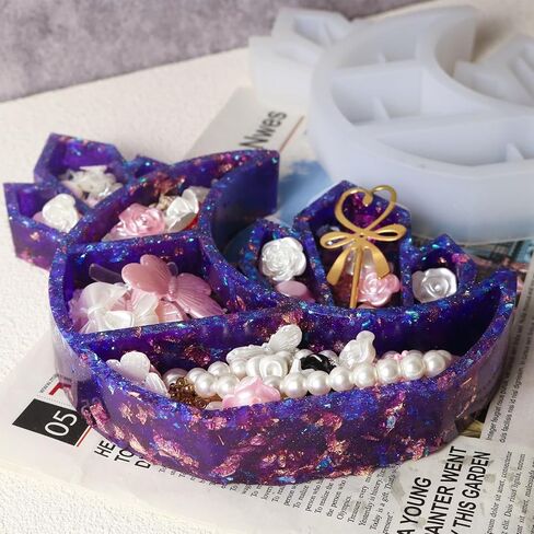 قالب راتينج لرف كريستال القمر، قالب سيليكون لرف عرض الرف الكريستالي، قالب راتنج لرف تخزين الهلال لعرض الكريستال، منظم، ديكور المنزل in Kuwait