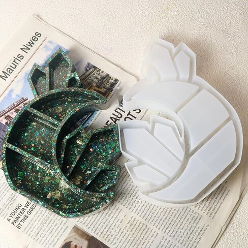 قالب راتينج لرف كريستال القمر، قالب سيليكون لرف عرض الرف الكريستالي، قالب راتنج لرف تخزين الهلال لعرض الكريستال، منظم، ديكور المنزل in Kuwait