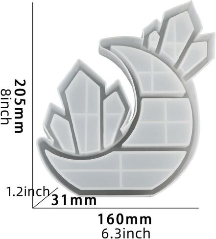 قالب راتينج لرف كريستال القمر، قالب سيليكون لرف عرض الرف الكريستالي، قالب راتنج لرف تخزين الهلال لعرض الكريستال، منظم، ديكور المنزل in Kuwait