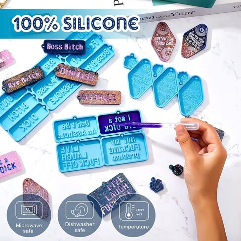 3 قطع كلمات أقسم المفاتيح الراتنج قالب الأبجدية الراتنج قالب رسالة الراتنج قالب الكلمات السيئة قالب السيليكون لحرف الايبوكسي الراتنج صنع تزيين الكعكة لوازم DIY in Kuwait