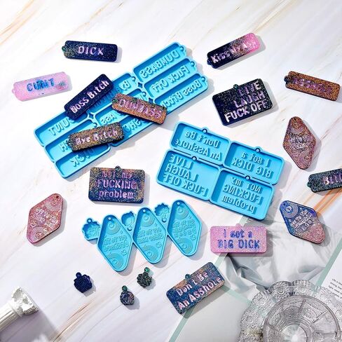 3 قطع كلمات أقسم المفاتيح الراتنج قالب الأبجدية الراتنج قالب رسالة الراتنج قالب الكلمات السيئة قالب السيليكون لحرف الايبوكسي الراتنج صنع تزيين الكعكة لوازم DIY in Kuwait