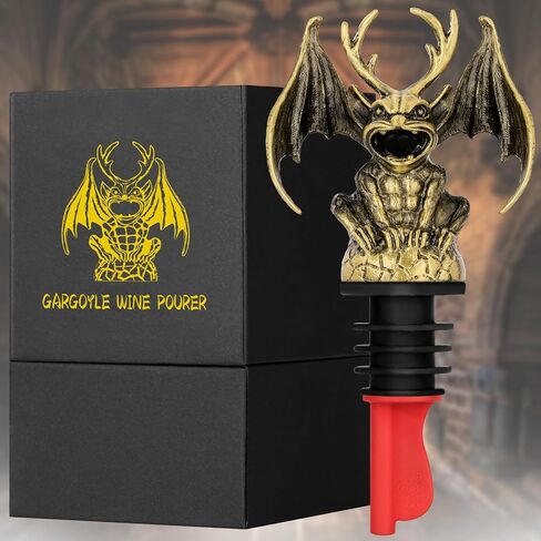 سكب زجاجة النبيذ Gargoyle وسدادة من LKKCHER، هدايا عيد الميلاد، هدايا النبيذ للرجال، سكب زجاجات المشروبات الكحولية للأب، صنبور لأرواح الكحول، برونزية in Kuwait