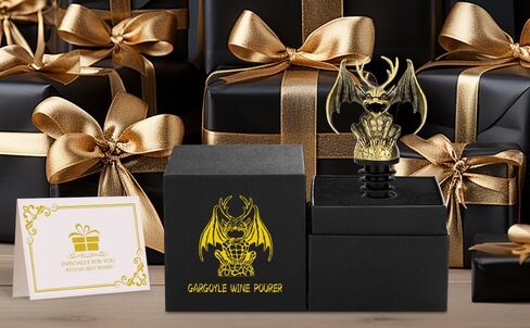 سكب زجاجة النبيذ Gargoyle وسدادة من LKKCHER، هدايا عيد الميلاد، هدايا النبيذ للرجال، سكب زجاجات المشروبات الكحولية للأب، صنبور لأرواح الكحول، برونزية in Kuwait