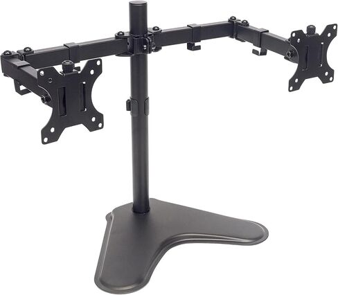 MANHATTAN Universal Dual Monitor Stand with Double-Link Swing Arms Holds Two 13" to 32" LCD Monitors up to 8 Kg (17 Lbs.), Black in Saudi Arabia