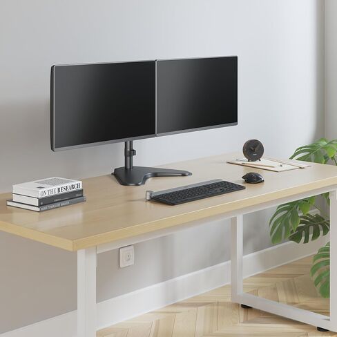 MANHATTAN Universal Dual Monitor Stand with Double-Link Swing Arms Holds Two 13" to 32" LCD Monitors up to 8 Kg (17 Lbs.), Black in Saudi Arabia
