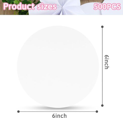 MCPINKY 500 Sheets Round Cutouts Paper, 6" Construction Paper Circles White Origami Craft Paper for Kids Arts Crafts School Party Supplies in Saudi Arabia