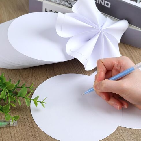 MCPINKY 500 Sheets Round Cutouts Paper, 6" Construction Paper Circles White Origami Craft Paper for Kids Arts Crafts School Party Supplies in Saudi Arabia