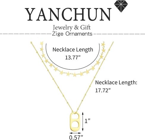 YANCHUN Soda Tab Necklace for Women Gold Layered Necklaces Trendy Soda Can Caps Necklace Paperclip Chain Necklace Outer Banks Jewelry Gift for Girls in Saudi Arabia