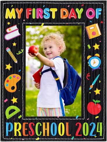 FLYAB إطار صور أول يوم لمرحلة ما قبل المدرسة 2024، إطار صور أول يوم لمرحلة ما قبل المدرسة لمرحلة ما قبل الروضة، اليوم الأول من هدايا ما قبل المدرسة للأطفال الأولاد والبنات العودة إلى المدرسة، هدايا اليوم الأول من المدرسة in Kuwait