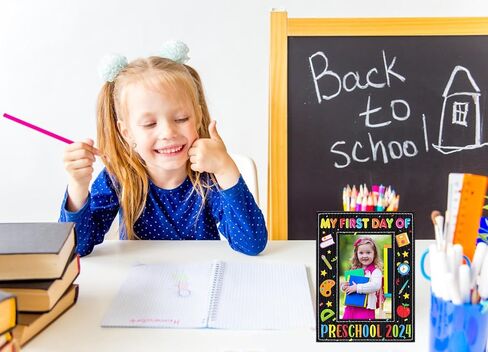 FLYAB إطار صور أول يوم لمرحلة ما قبل المدرسة 2024، إطار صور أول يوم لمرحلة ما قبل المدرسة لمرحلة ما قبل الروضة، اليوم الأول من هدايا ما قبل المدرسة للأطفال الأولاد والبنات العودة إلى المدرسة، هدايا اليوم الأول من المدرسة in Kuwait