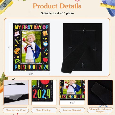 FLYAB إطار صور أول يوم لمرحلة ما قبل المدرسة 2024، إطار صور أول يوم لمرحلة ما قبل المدرسة لمرحلة ما قبل الروضة، اليوم الأول من هدايا ما قبل المدرسة للأطفال الأولاد والبنات العودة إلى المدرسة، هدايا اليوم الأول من المدرسة in Kuwait