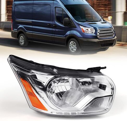 headlight assembly compatible with 2015-2020 Ford Transit 150 250 350 Head Lamp Chrome Housing Right Passenger Side RH in Kuwait