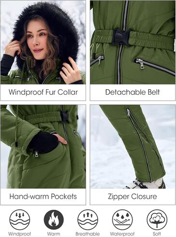 Aoysky النساء الشتاء نيسيس التزلج بذلة الرياضة في الهواء الطلق سنوسويت الفراء طوق معطف بذلة مع هوديس التزلج سترات وسراويل in Kuwait