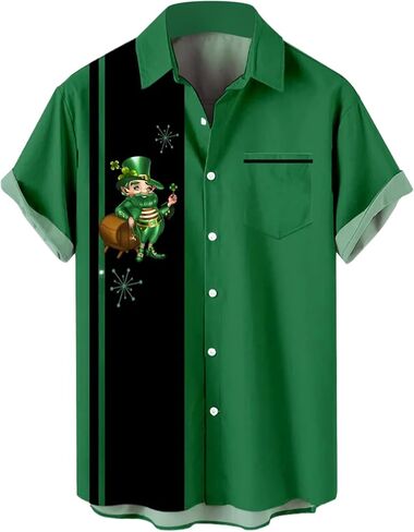 Hawaiian Bowling Shirts for Men Short Sleeve Printed Regular Fit Summer Beach Casual Button Down Aloha Shirts in Kuwait