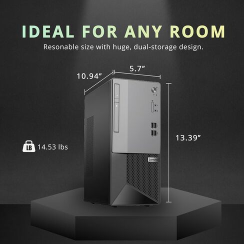 Lenovo V50t Gen2 Business Tower Desktop, Intel Core i5-10400 Processor, 32GB RAM, 2TB PCIe SSD, DVD-RW, HDMI, RJ-45, DP, Wi-Fi, Win 11 Pro, Black, 32GB Hotface USB Card in Saudi Arabia