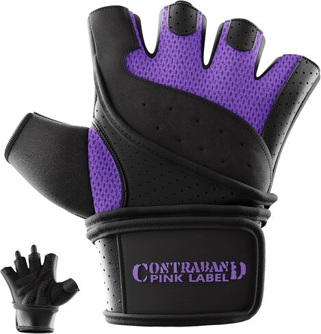 5737 Womens Padded Wrist Wrap Weight Lifting Gloves w/GripLock Padding (PAIR) - Machine Washable Fingerless Workout Gloves w/Wrist Support Designed for women in Saudi Arabia
