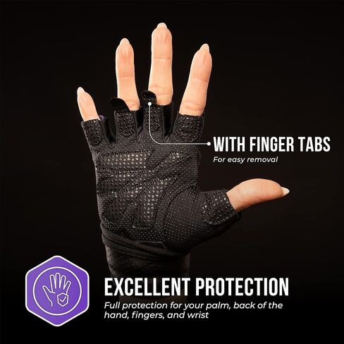 5737 Womens Padded Wrist Wrap Weight Lifting Gloves w/GripLock Padding (PAIR) - Machine Washable Fingerless Workout Gloves w/Wrist Support Designed for women in Saudi Arabia